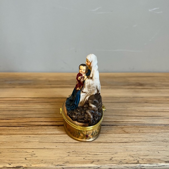 Vintage Trinity Broadcasting Network Porcelain Trinket Box Virgin Mary & jesus - Picture 2 of 8